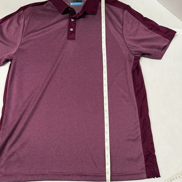 PGA Tour Maroon Stripe Short sleeve size Large Polo - Picture 9 of 10